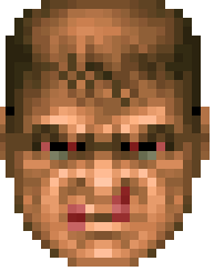 Doomguy, taking damage